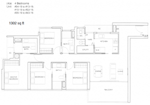 Commonwealth Tower Condo Floor Plan 4 Bedrooms