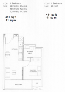 Commonwealth Towers Condo Floor Plan :: 1 Bedroom